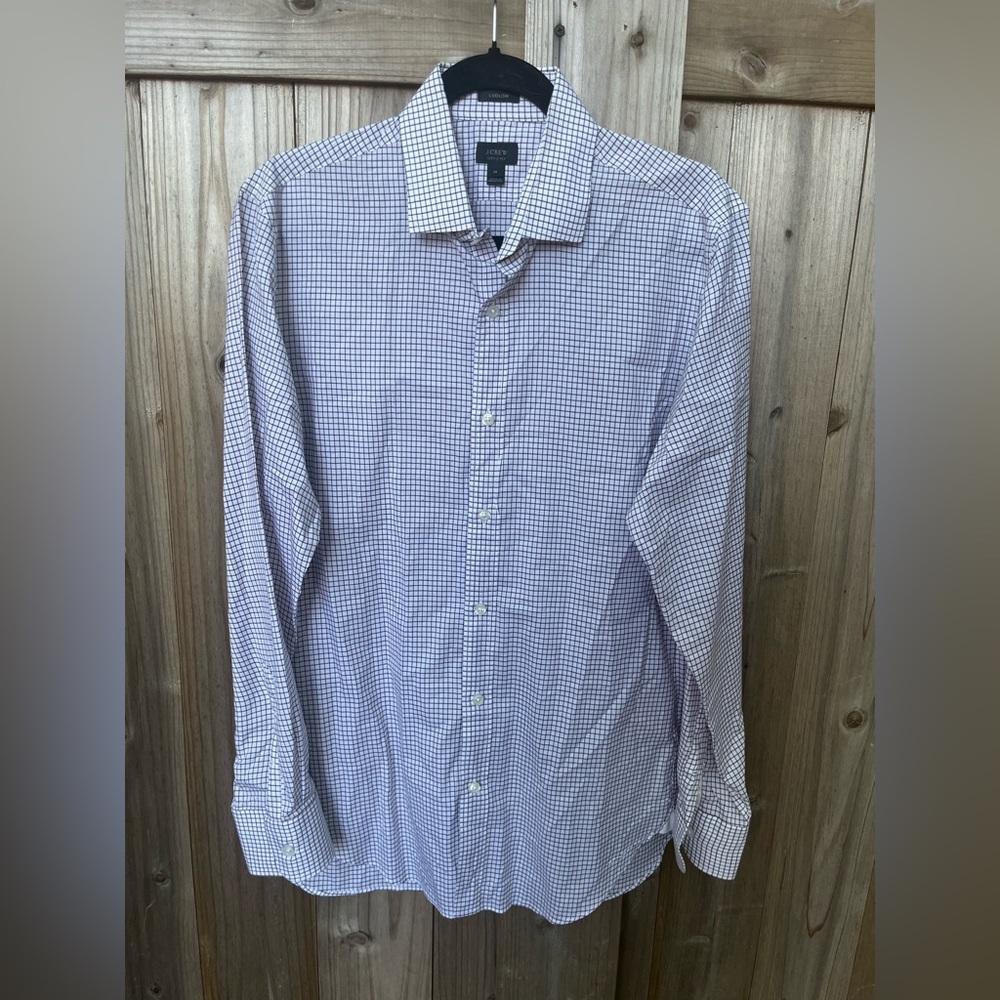 J. Crew Brown and White Checkered Ludlow Dress Shirt